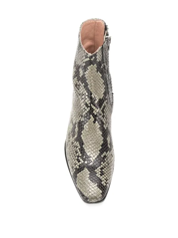 snake print ankle boots