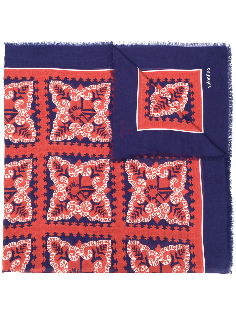 Valentino Mini Bandana Logo Print Scarf