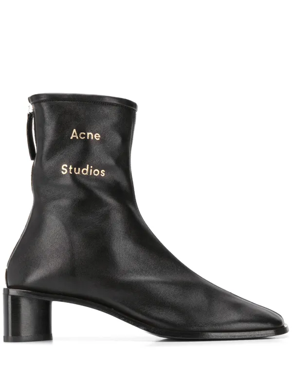 Acne Studios black branded ankle boots 