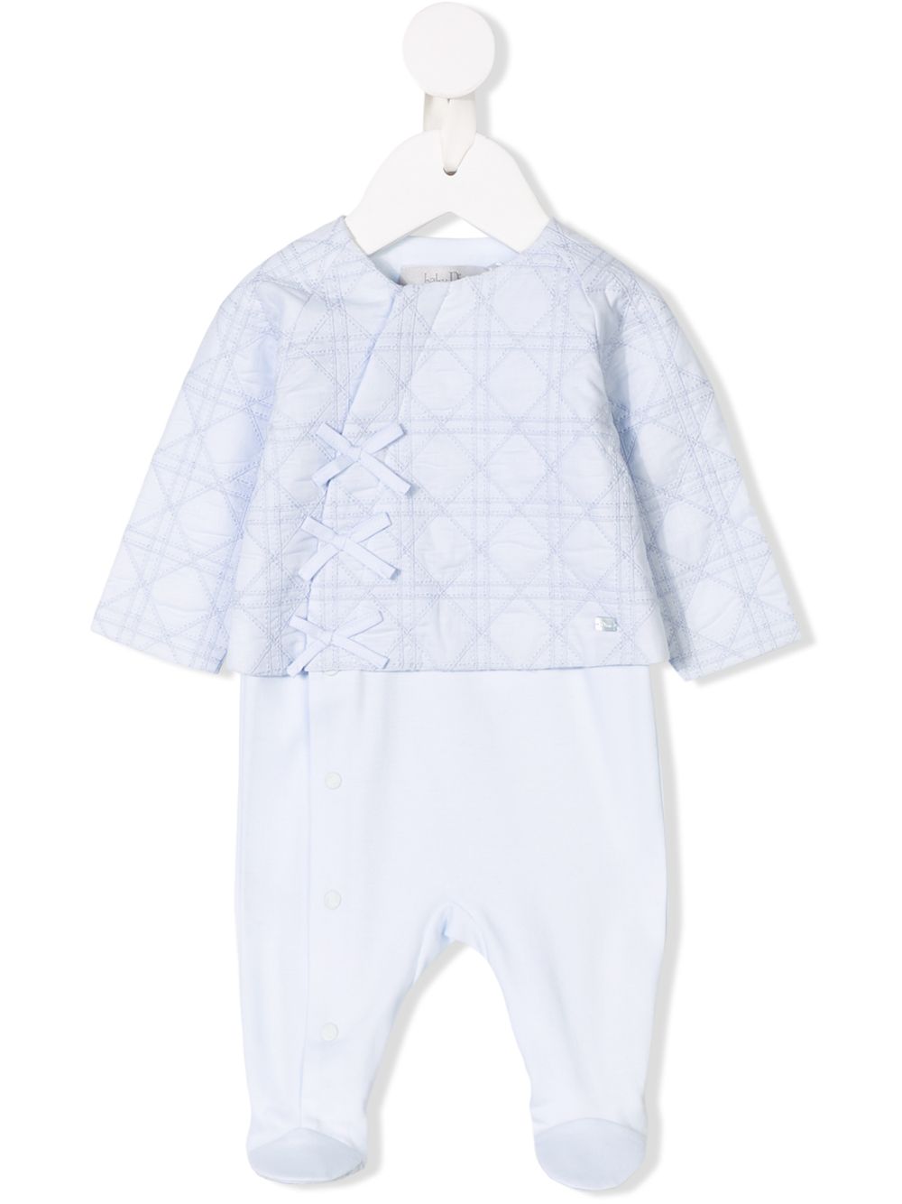 Baby Dior Babies' Embroidered Pajamas In Blue