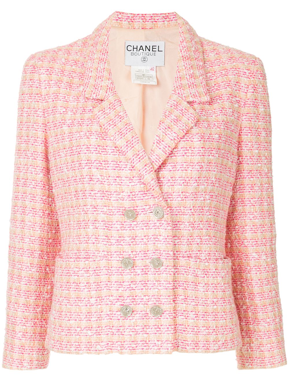 CHANEL Pre-Owned Long Sleeve Tweed Jacket - Farfetch