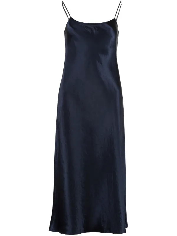 vince navy silk dress Vince Slip Midi Dress | Blue