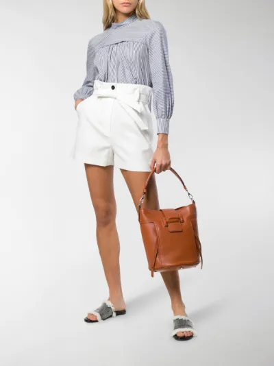 tod's double t bucket bag mini in white leather