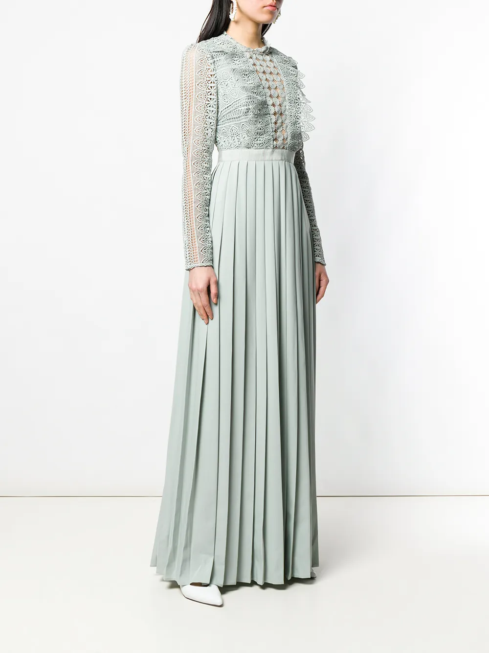 self portrait spiral lace maxi dress