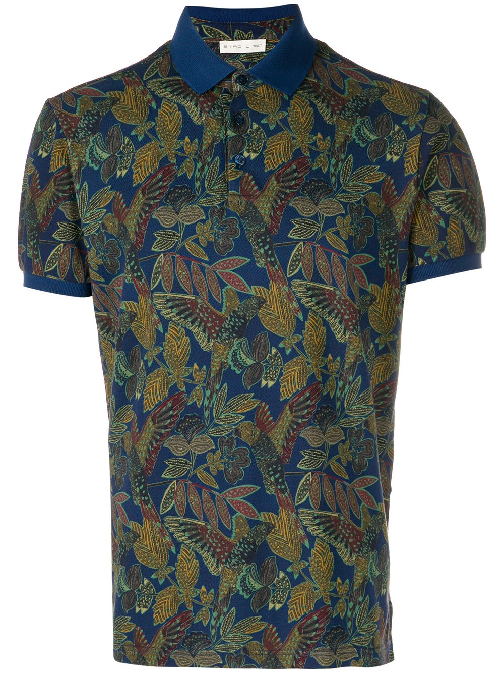 фото Etro рубашка-поло с цветочным принтом