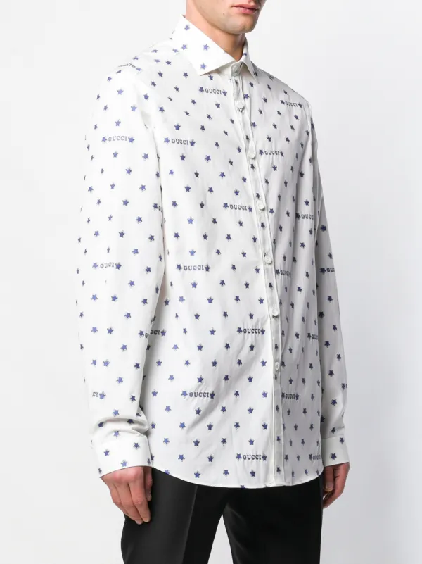Shop Gucci logo star print shirt with 