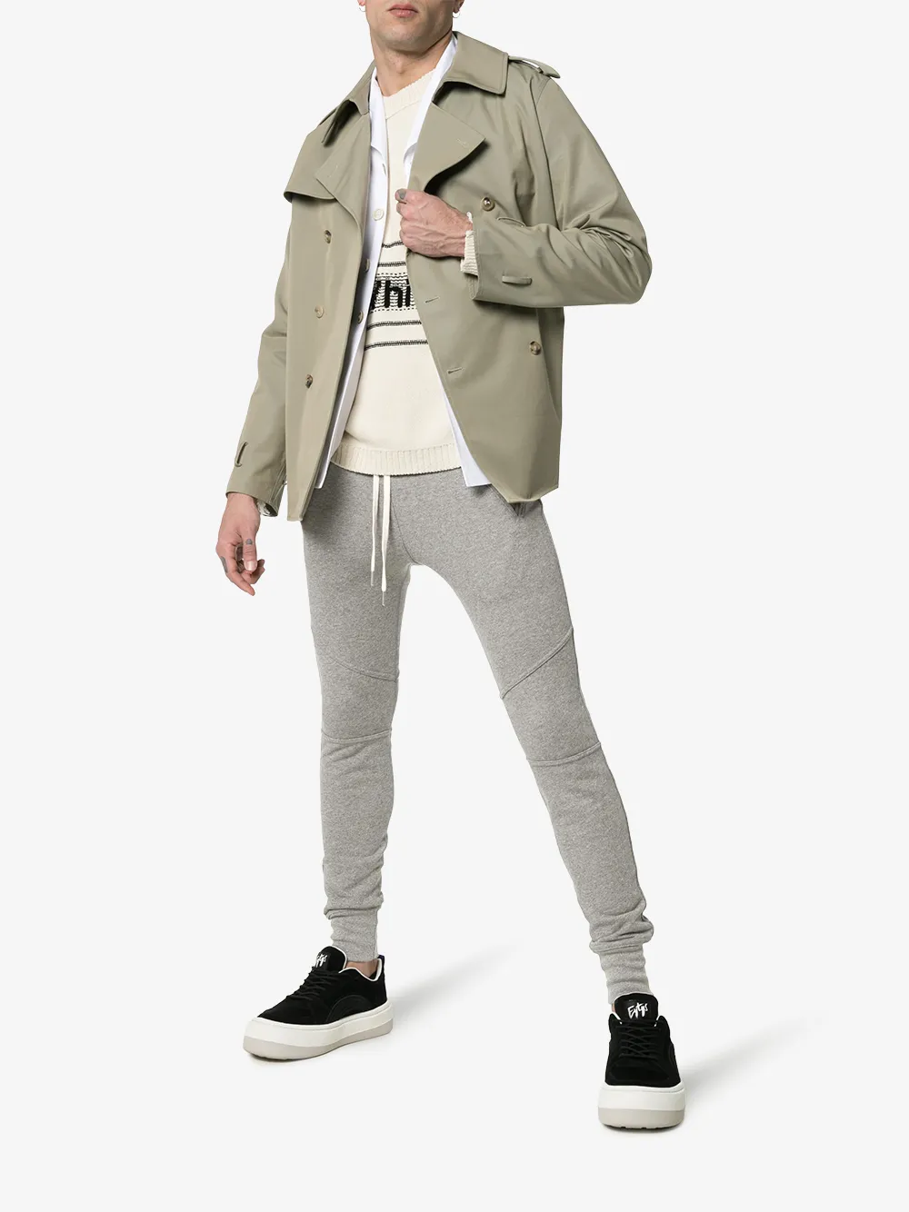John Elliott Pants JOHN ELLIOTT GREY ESCOBAR DRAWSTRING COTTON SWEAT PANTS