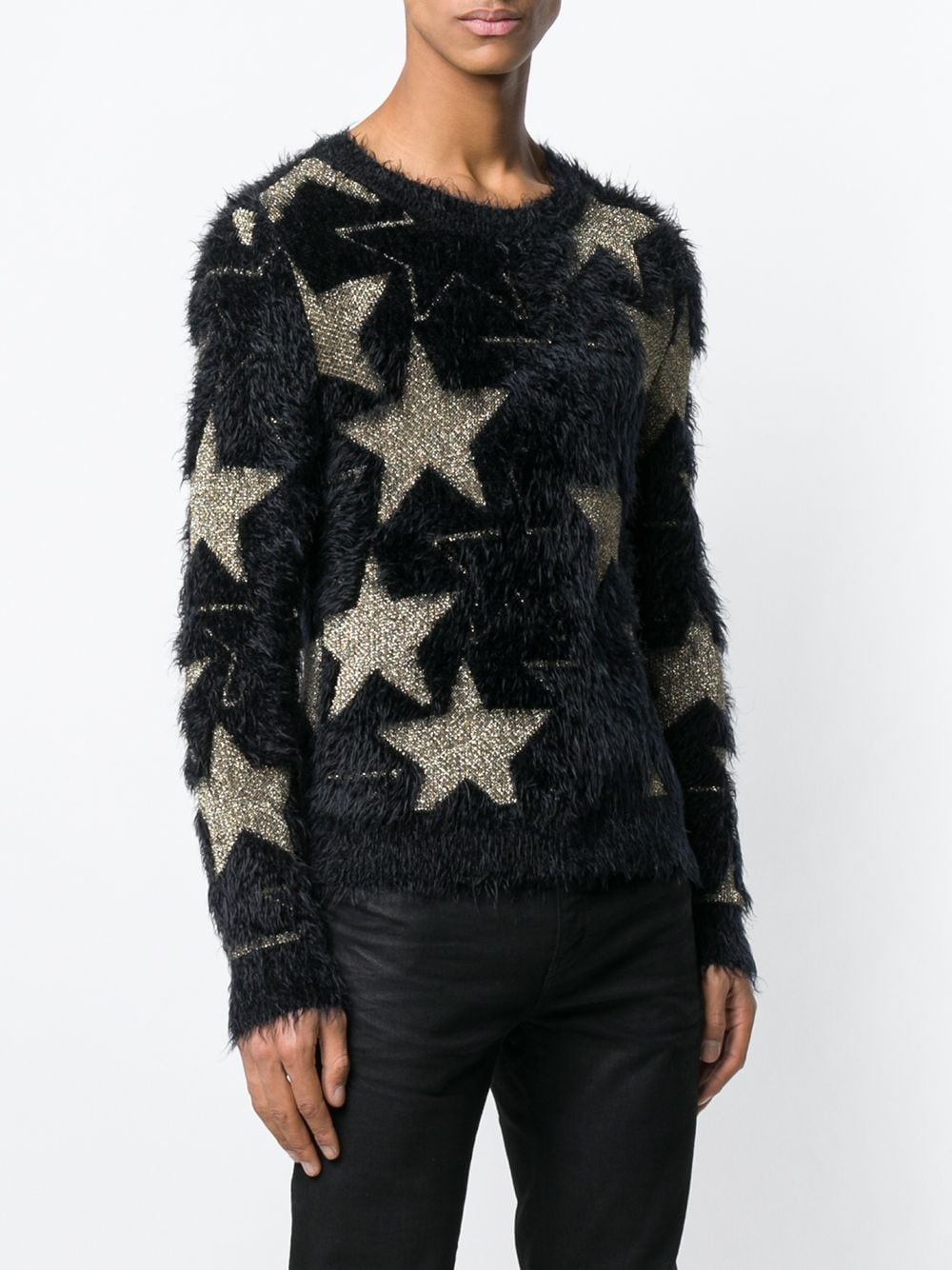 Saint Laurent Lurex Stars Jacquard Sweater - Farfetch