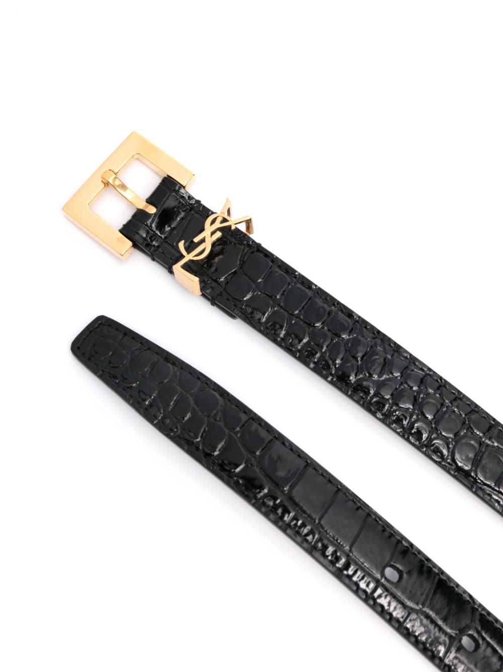 Saint Laurent Cassandre crocodile-embossed belt