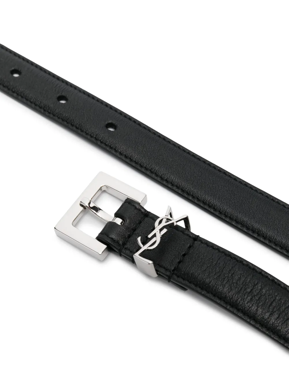 Saint Laurent Cassandre smalle riem - Zwart