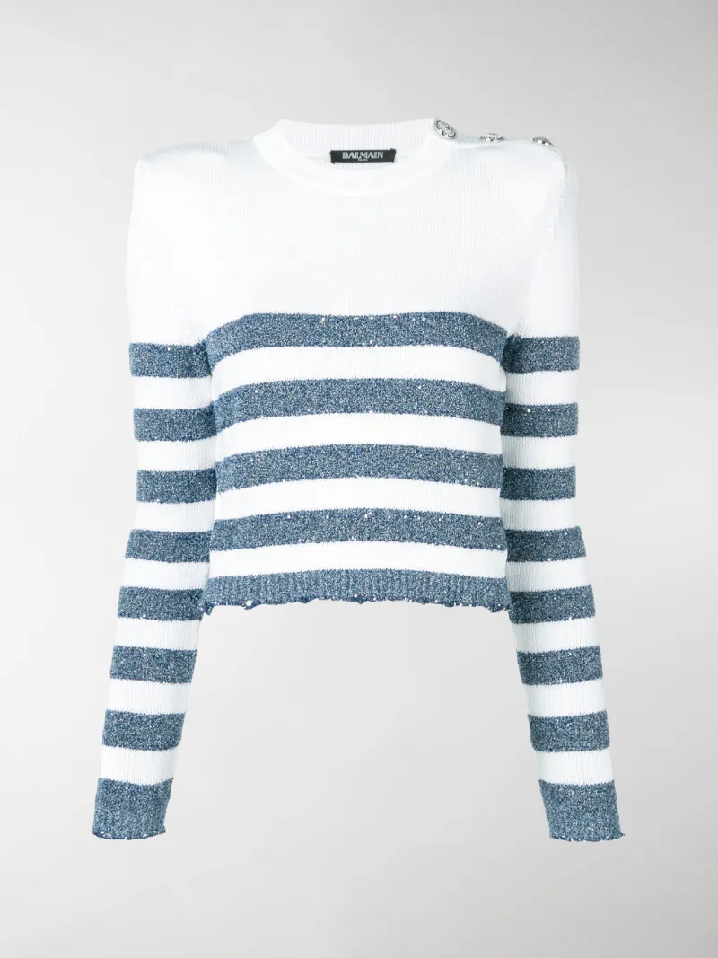 balmain striped sweater