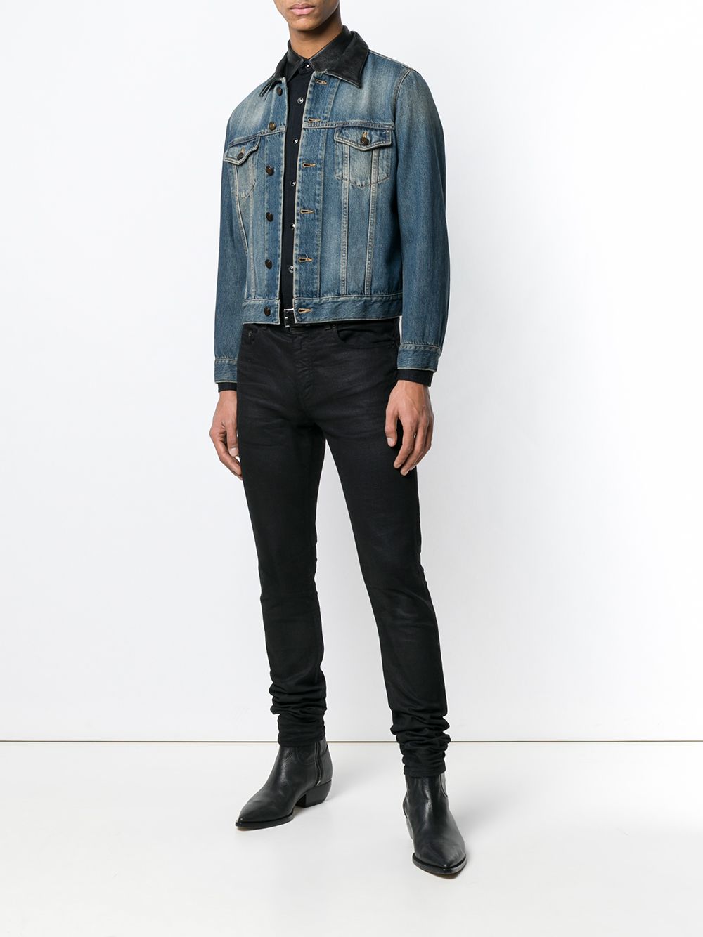 фото Saint Laurent приталенная джинсовая куртка