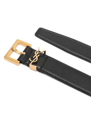 Leather belt ysl ベルト with chain イヴサンローラン チェーン