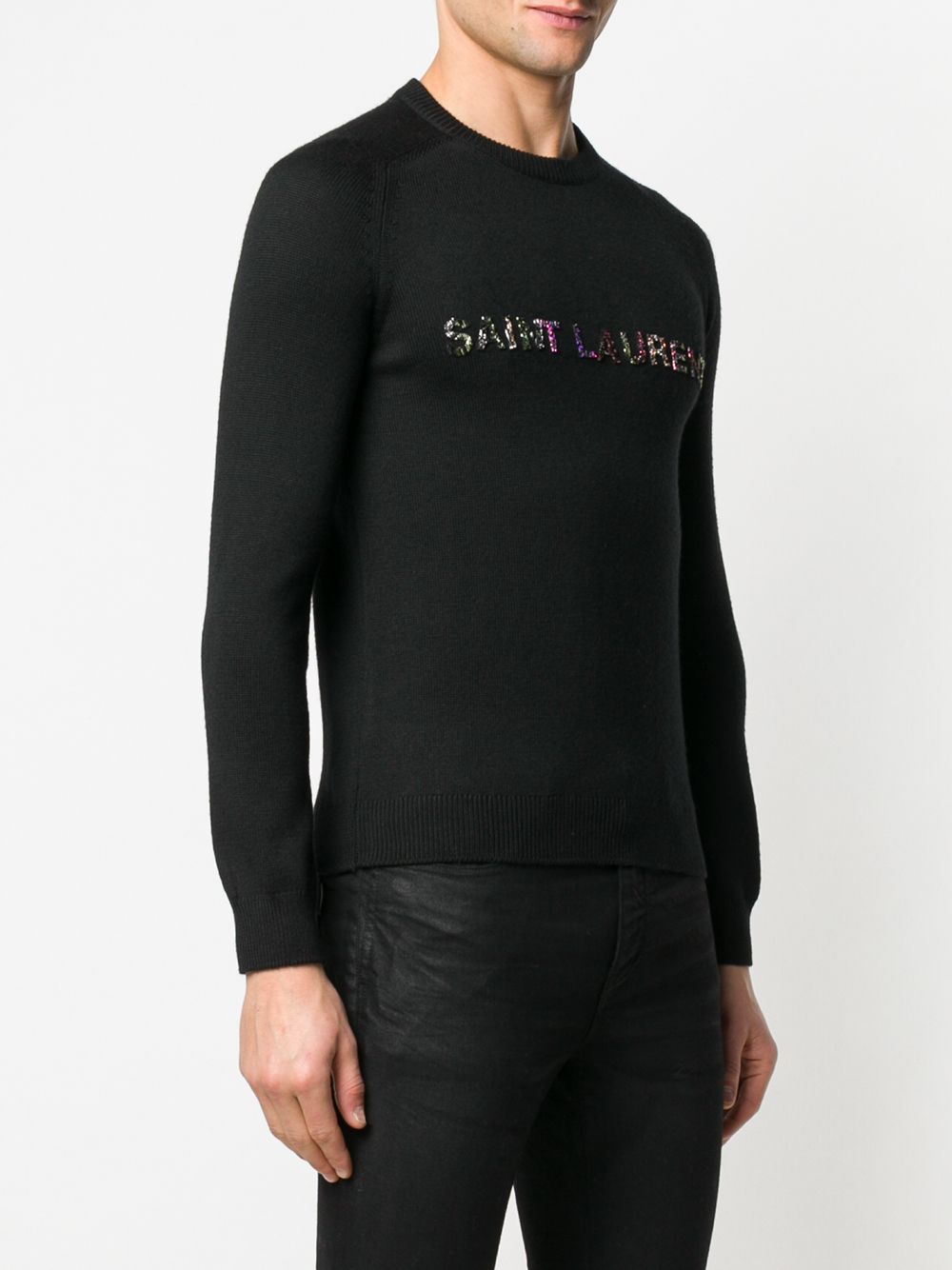 фото Saint Laurent свитер с вышитым логотипом