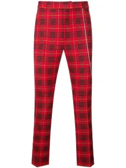 Calça chino slim xadrez