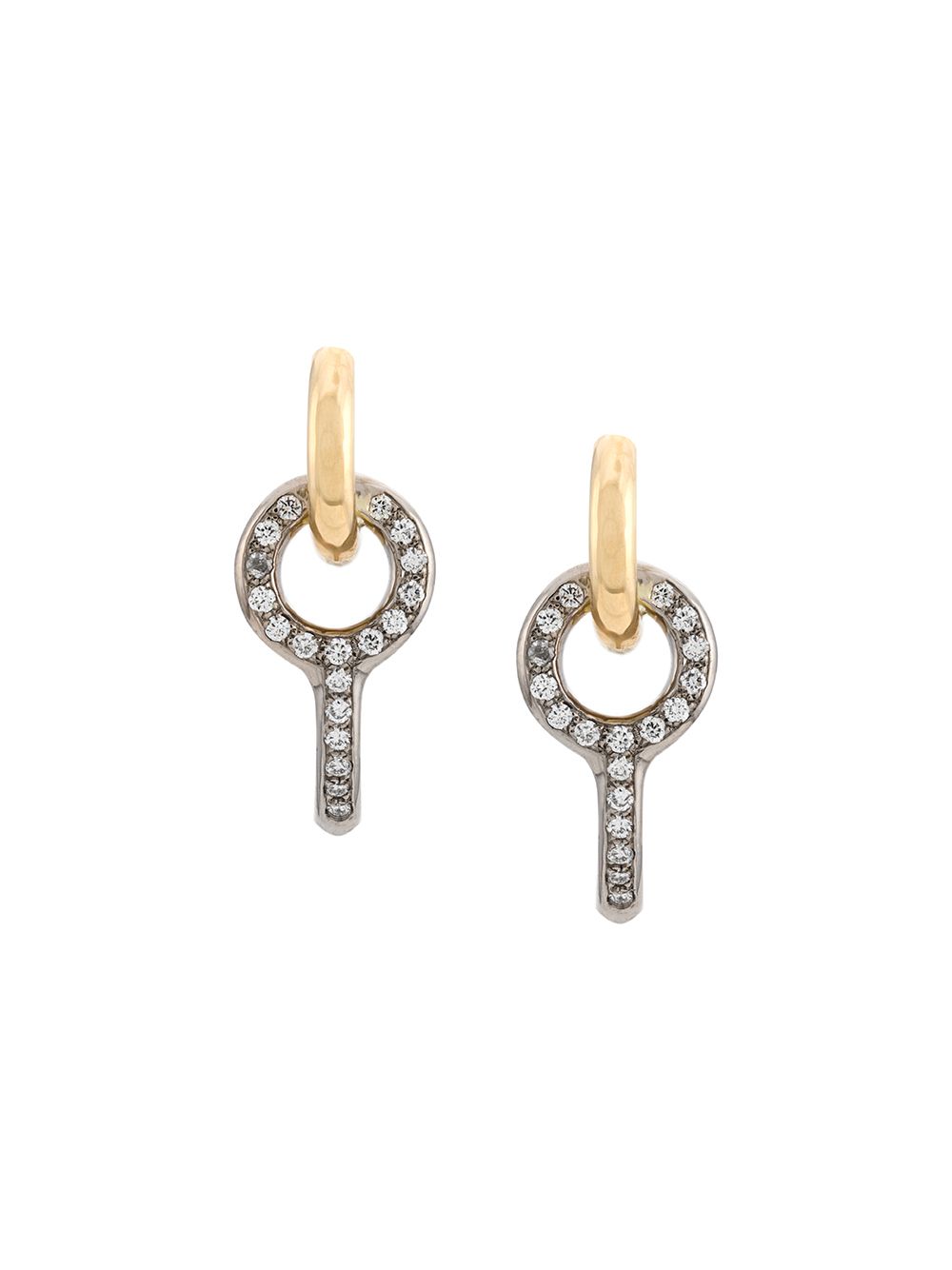 

Charlotte Chesnais aretes Twin Pave con diamantes en oro blanco y amarillo de 18 kt - Dorado