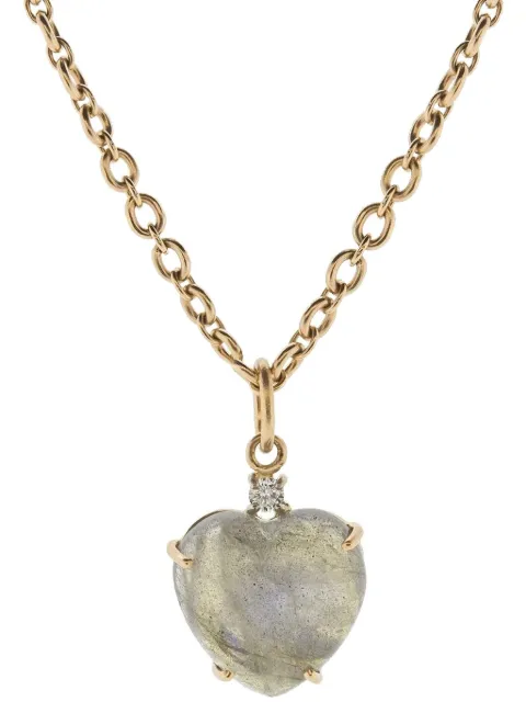 Irene Neuwirth 18k gold Heart diamond and labradorite necklace