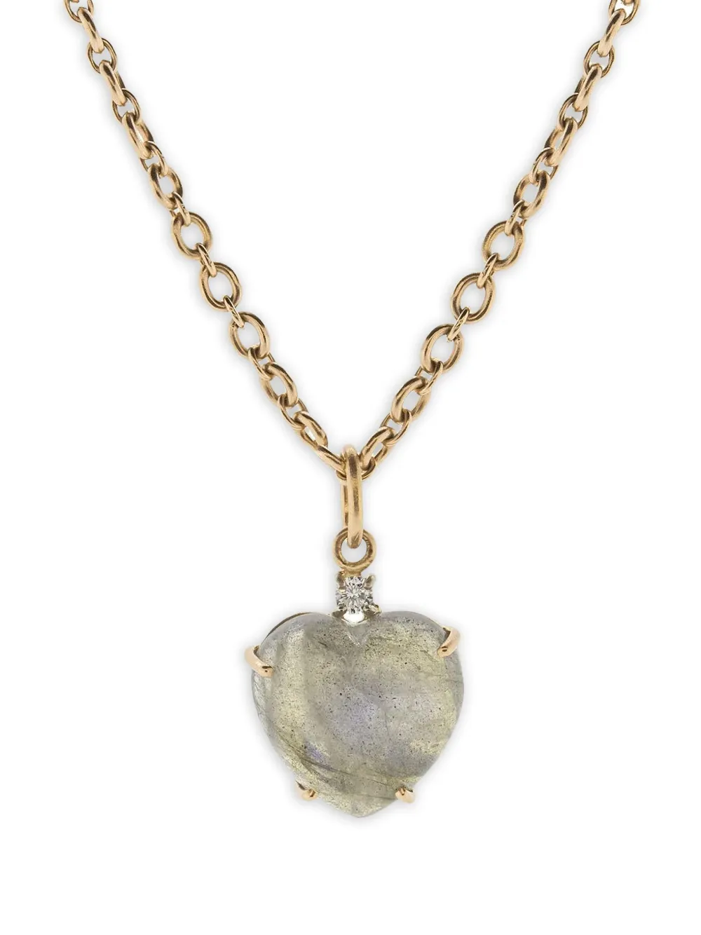 Irene Neuwirth 18k gold Heart diamond and labradorite necklace | Pink | Image 1