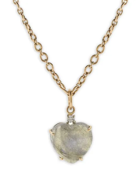 Irene Neuwirth 18k gold Heart diamond and labradorite necklace