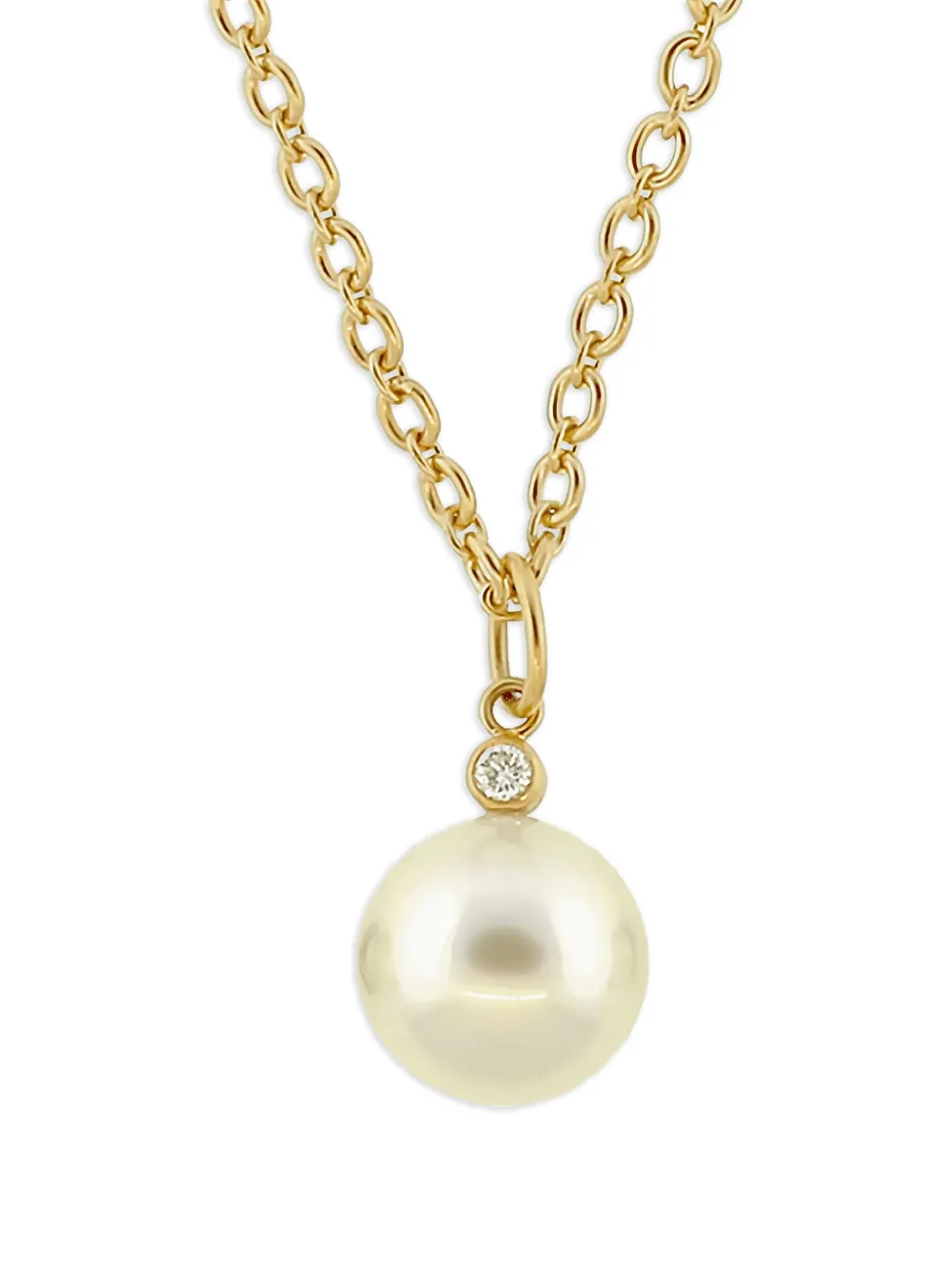 Irene Neuwirth 18k Rose Gold South Sea Pearl and Diamond Necklace in Pink, view 3