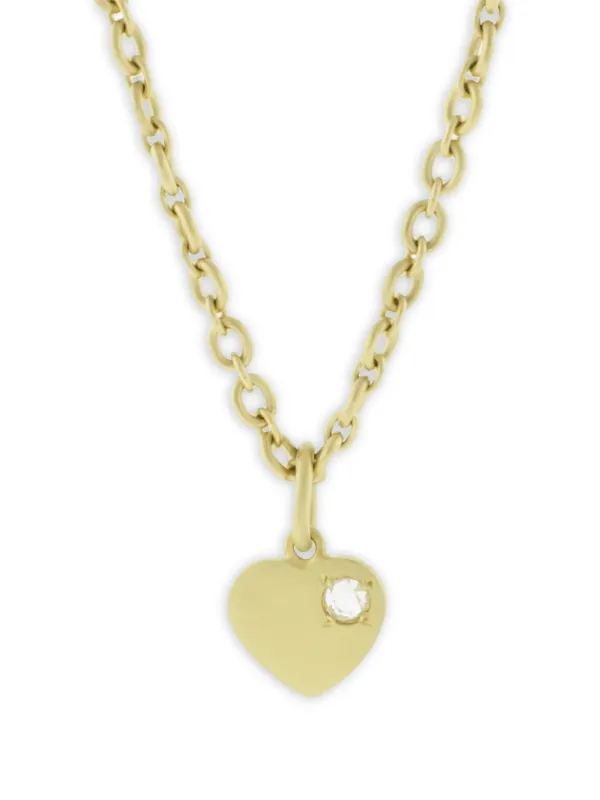 Irene Neuwirth 18kt Yellow Gold Flat Heart Diamond Pendant
