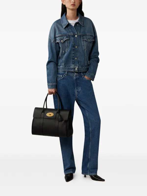 Mulberry Bayswater Bag In Black & Brass | Black | FARFETCH