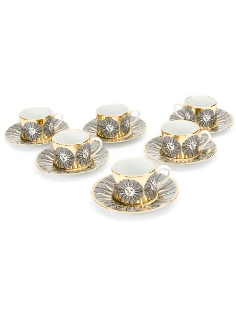 Fornasetti set of 6 Sole thee kopjes 