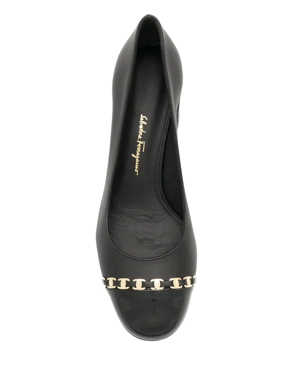 Ferragamo 60mm Vara-chain pumps Black