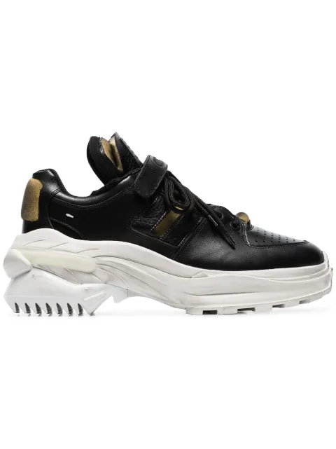 MAISON MARGIELA MAISON MARGIELA DISTRESSED CHUNKY SOLE SNEAKERS - BLACK