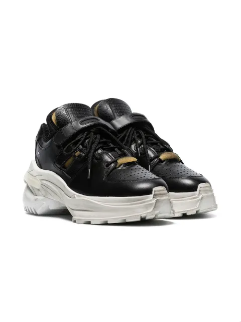MAISON MARGIELA MAISON MARGIELA DISTRESSED CHUNKY SOLE SNEAKERS - BLACK