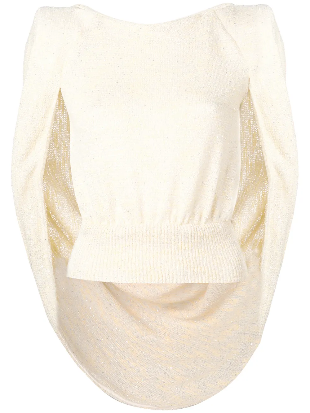Talbot Runhof chunky knit cape top | Yellow | Image 1