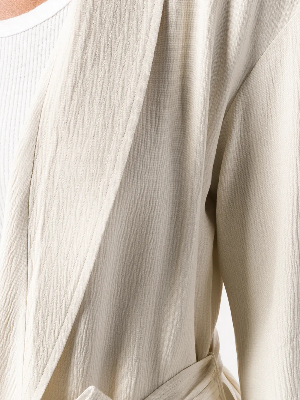 Forte lange mantel met ceintuur Beige