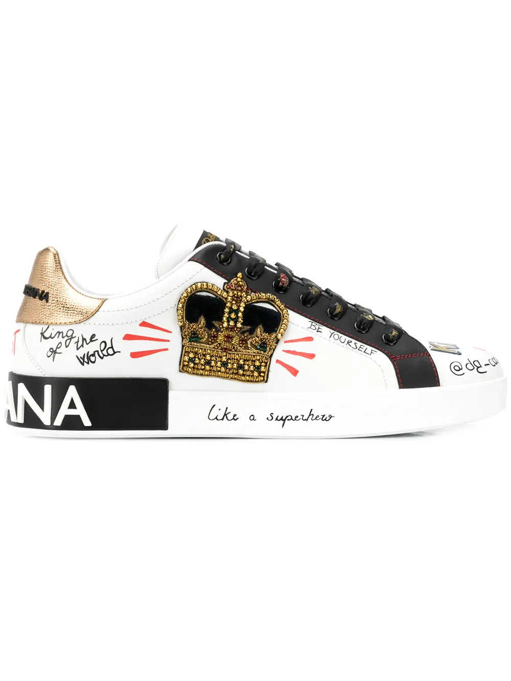 Dolce & Gabbana Portofino Slogan Print Sneakers - Farfetch