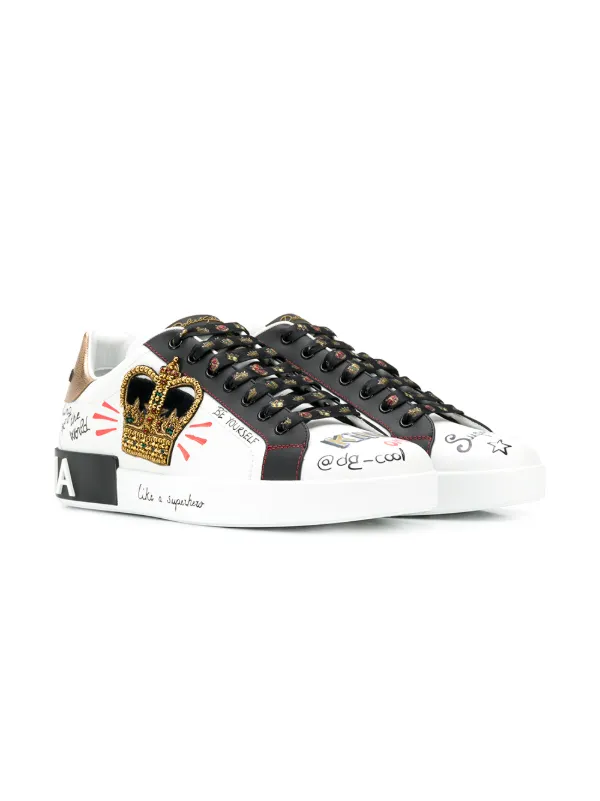 Dolce and on sale gabbana crown sneakers