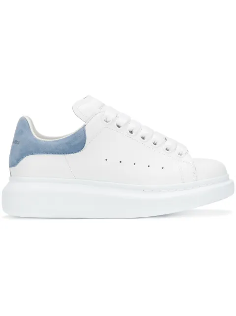 Click to view more detailed imagery on our partner's website Alexander Mcqueen Suede-Trimmed Leather Exaggerated-Sole Sneakers In 9048