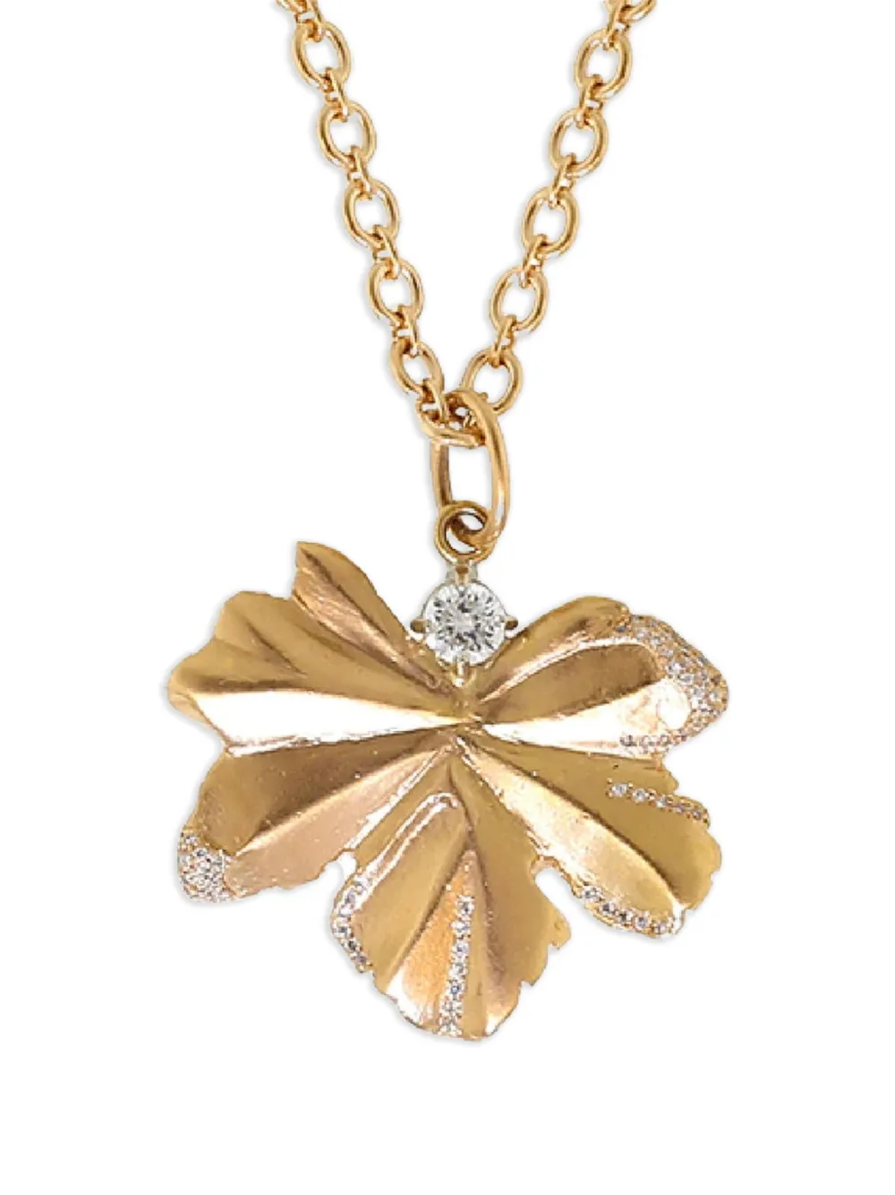Irene Neuwirth Pendente a foglia in oro rosa 18kt e diamanti