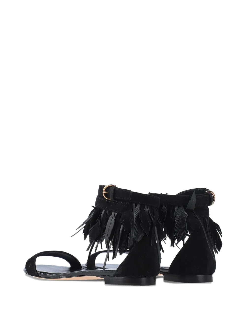 Tod's sandalen met franjes en open neus Zwart