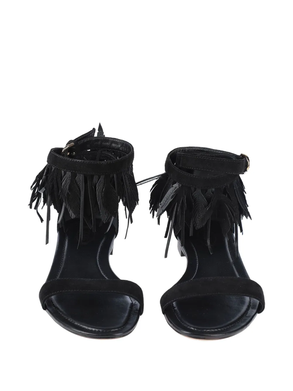 Tod's sandalen met franjes en open neus Zwart