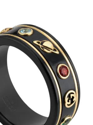 icon ring with gemstones gucci