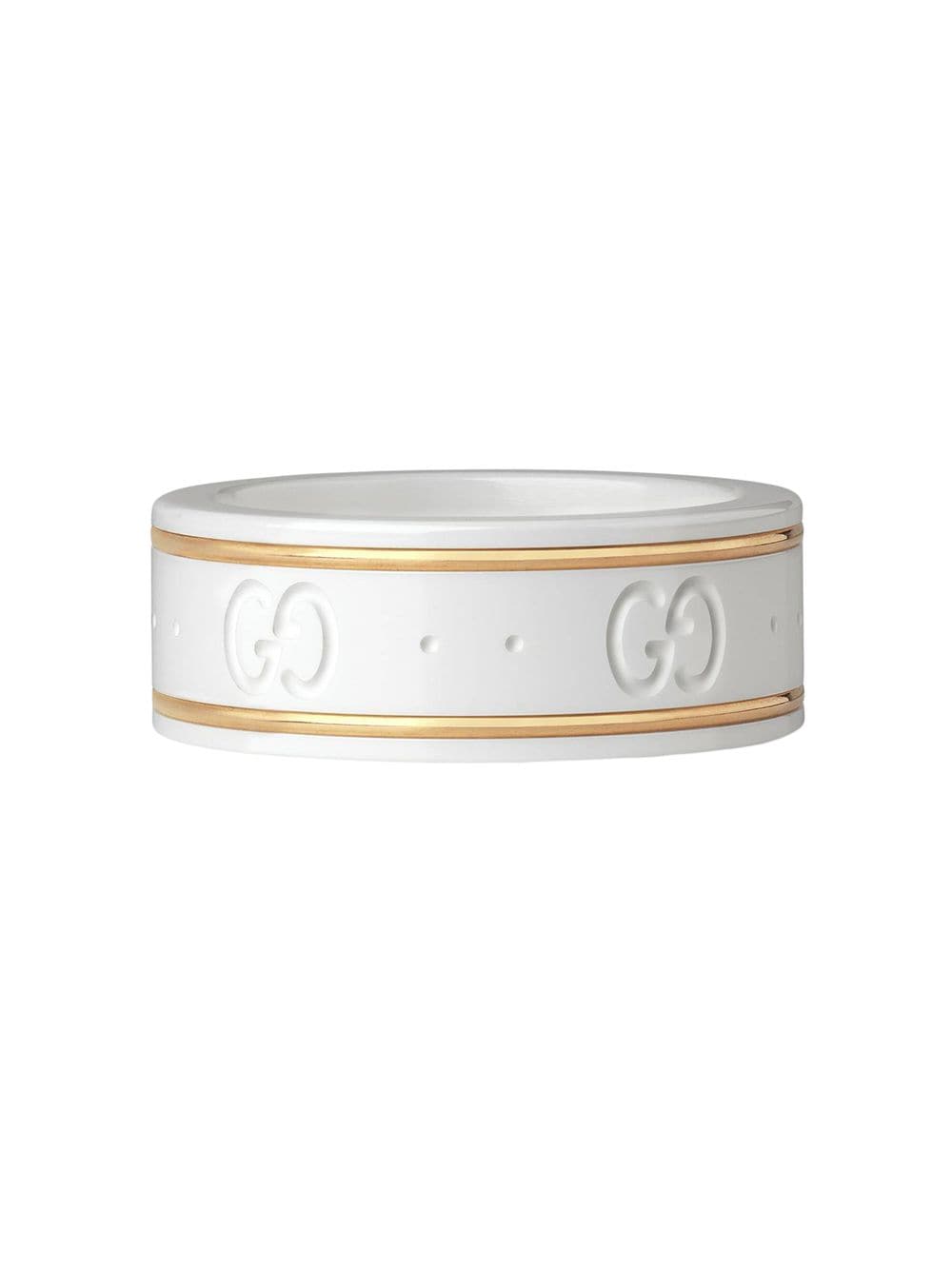 Gucci Icon 18K Yellow Gold & White Gold Zarconia Band Ring