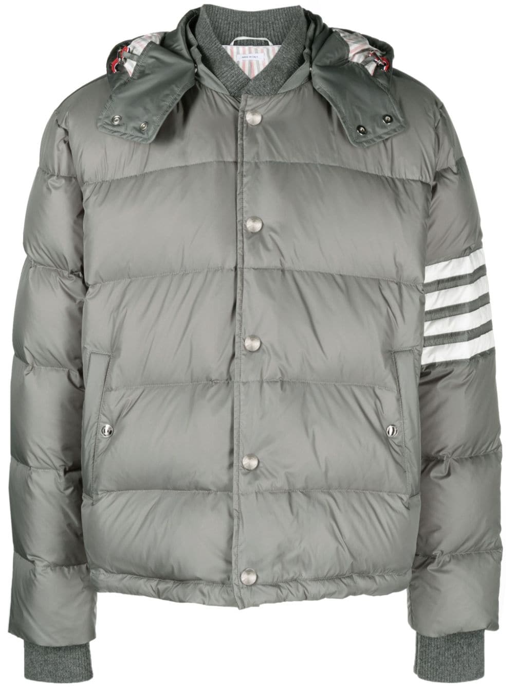 Thom Browne 4-bar Bomber Jacket In Grey