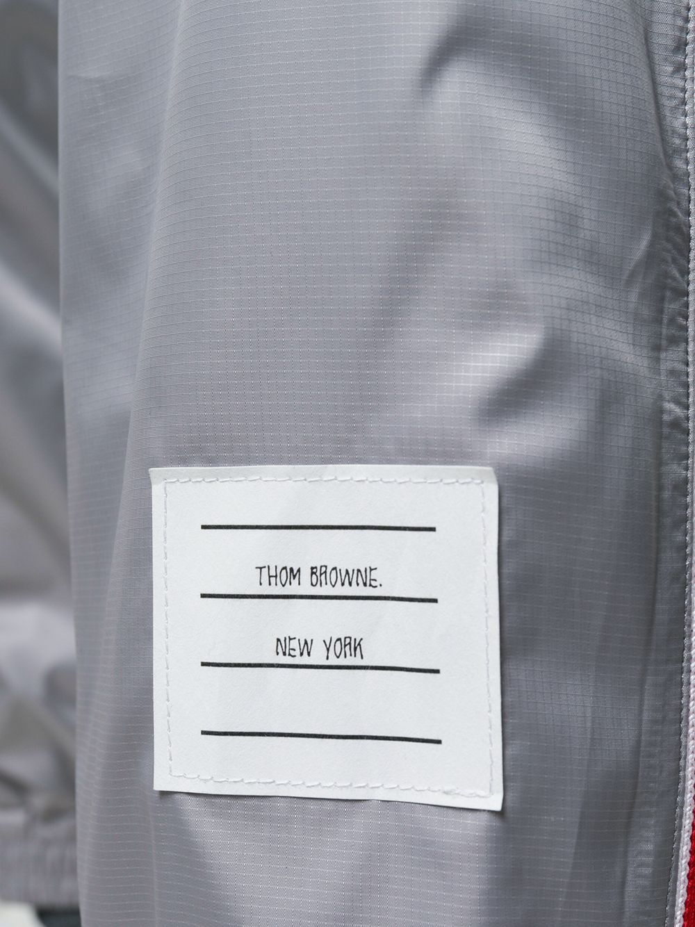 Shop Thom Browne Rwb Stripe Ripstop Track Pants In Grey