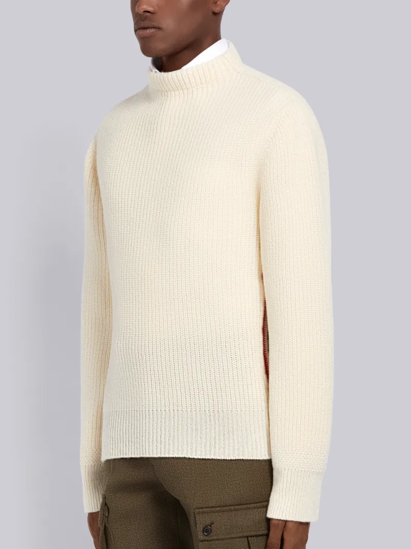 Relaxed RWB Stripe Boat Neck Pullover 