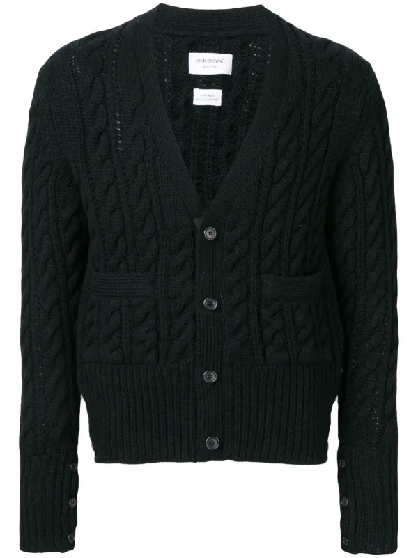 black aran cardigan