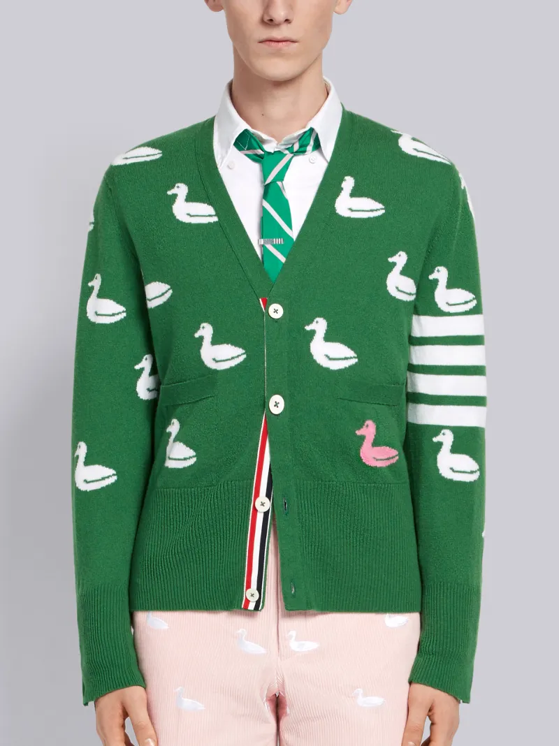 4-Bar Duck Intarsia Cardigan | Thom 
