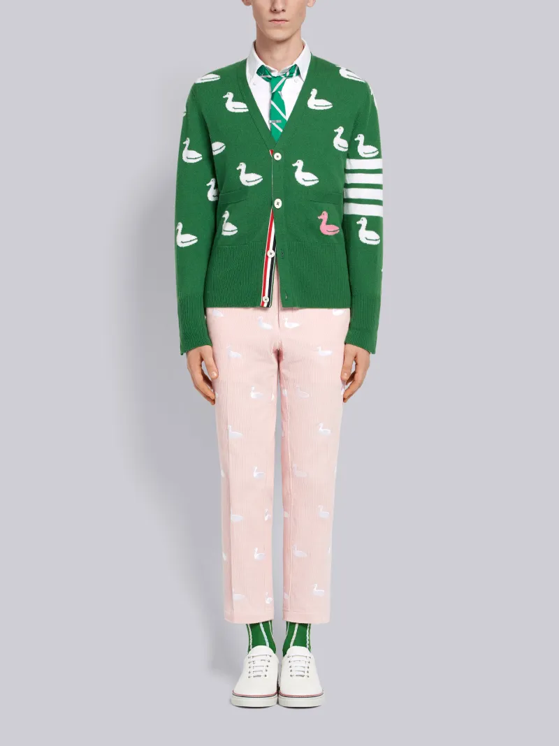 4-Bar Duck Intarsia Cardigan | Thom 