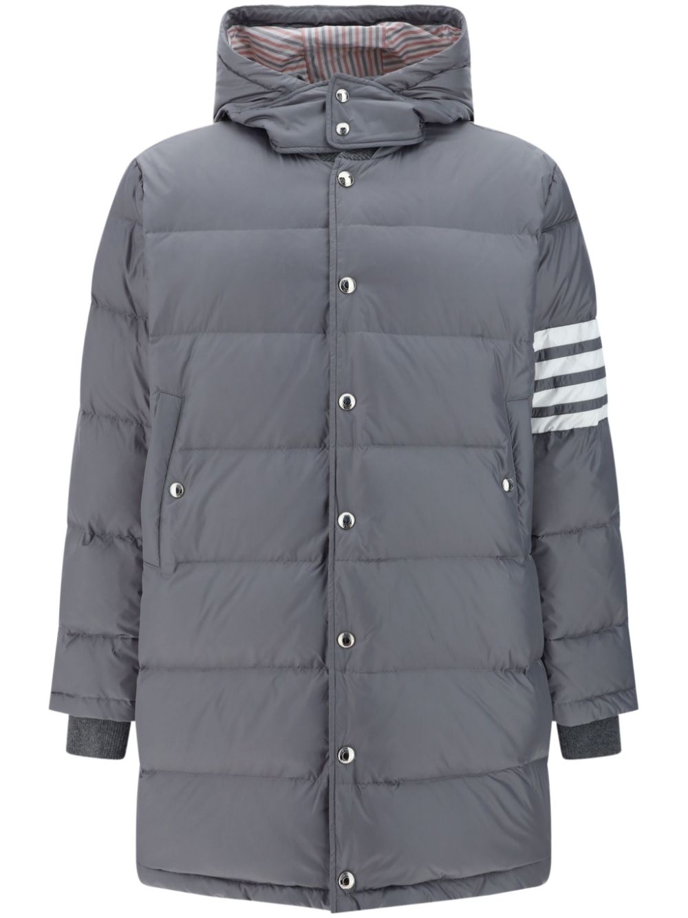 Thom Browne 4-Bar down hooded coat - Grey