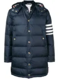 Thom Browne 4-bar Matte Nylon Coat - Blue