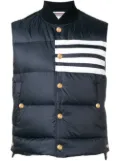 Thom Browne 4-bar Matte Nylon Down Vest - Blue