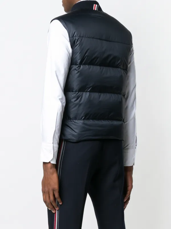 Thom Browne 4-bar Matte Nylon Down Vest | Blue | FARFETCH